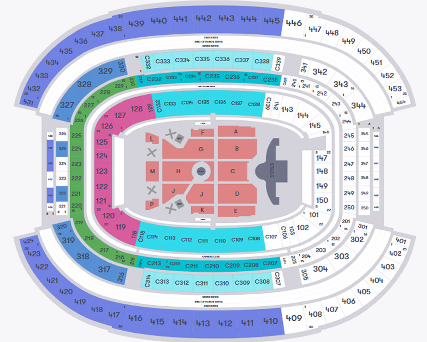AT&T Stadium, Dallas, Texas, United States Seating Plan