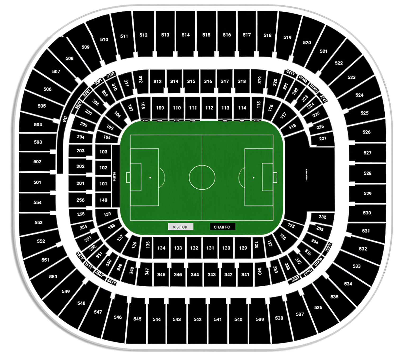 Bank of America Stadium, Charlotte, North Carolina, United States Seating Plan