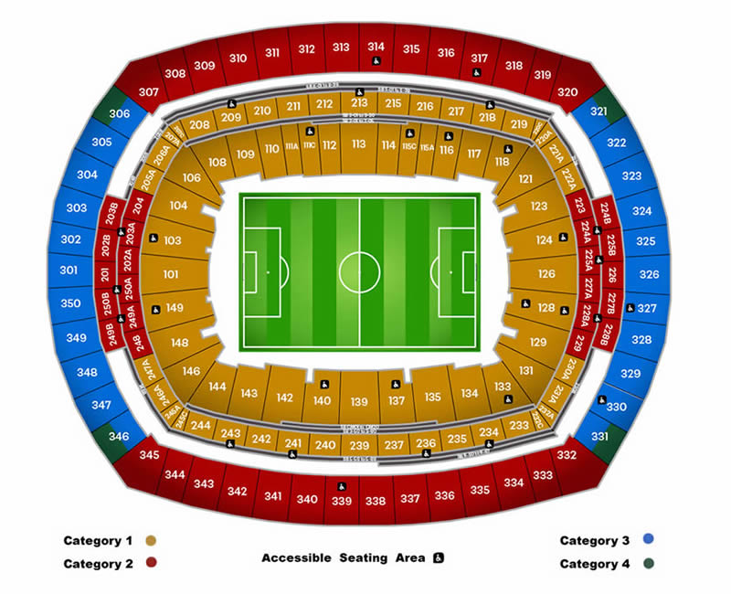 MetLife Stadium, New Jersey, United States Seating Plan