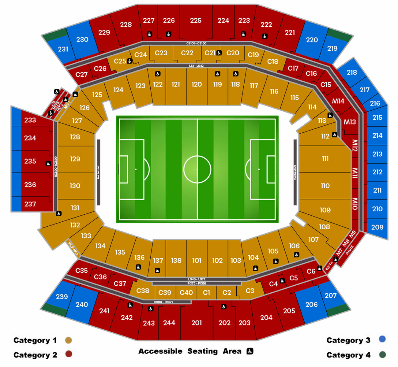 Lincoln Financial Field, Philadelphia, Pennsylvania, United States Seating Plan