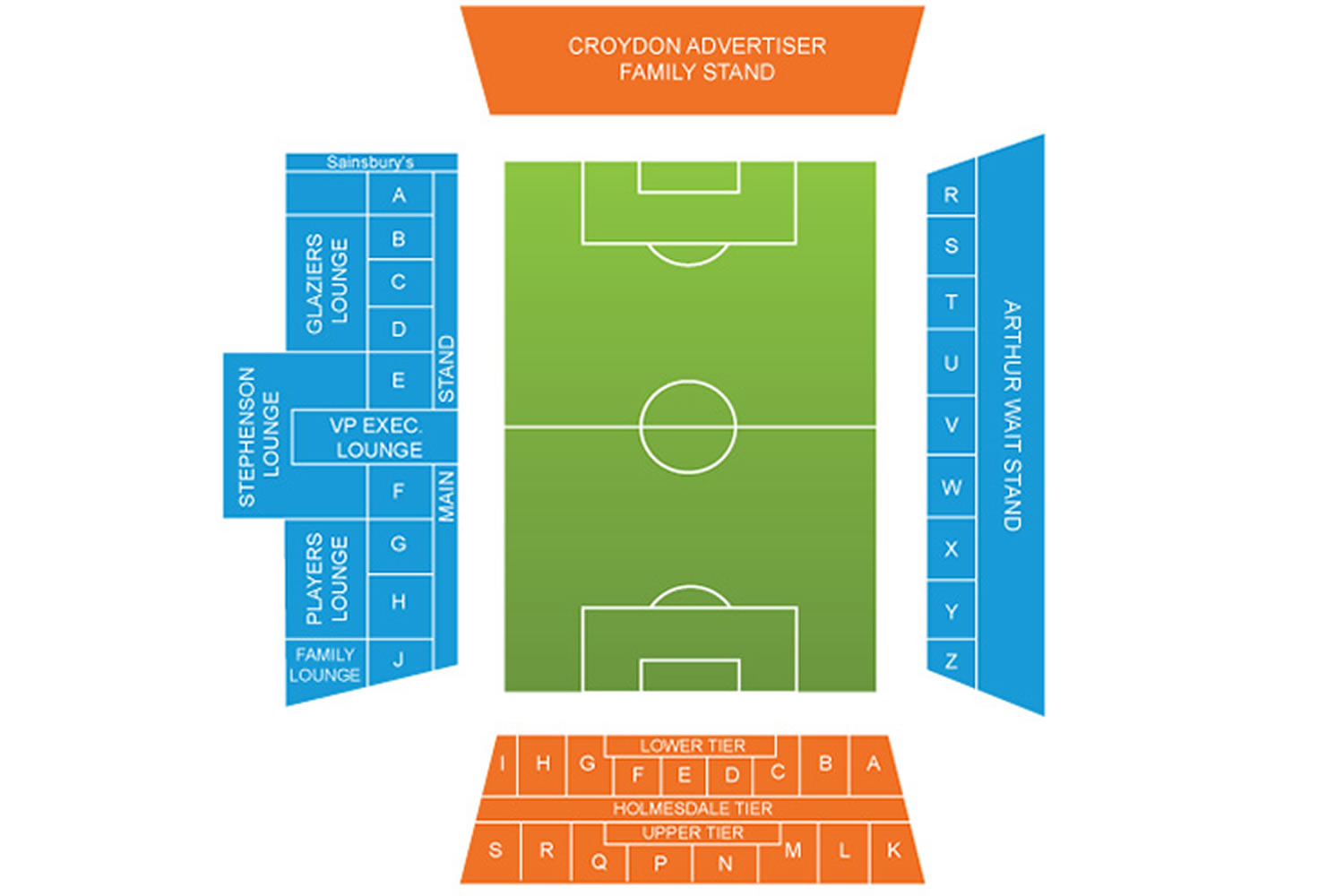 Selhurst Park, London, England, United Kingdom Seating Plan