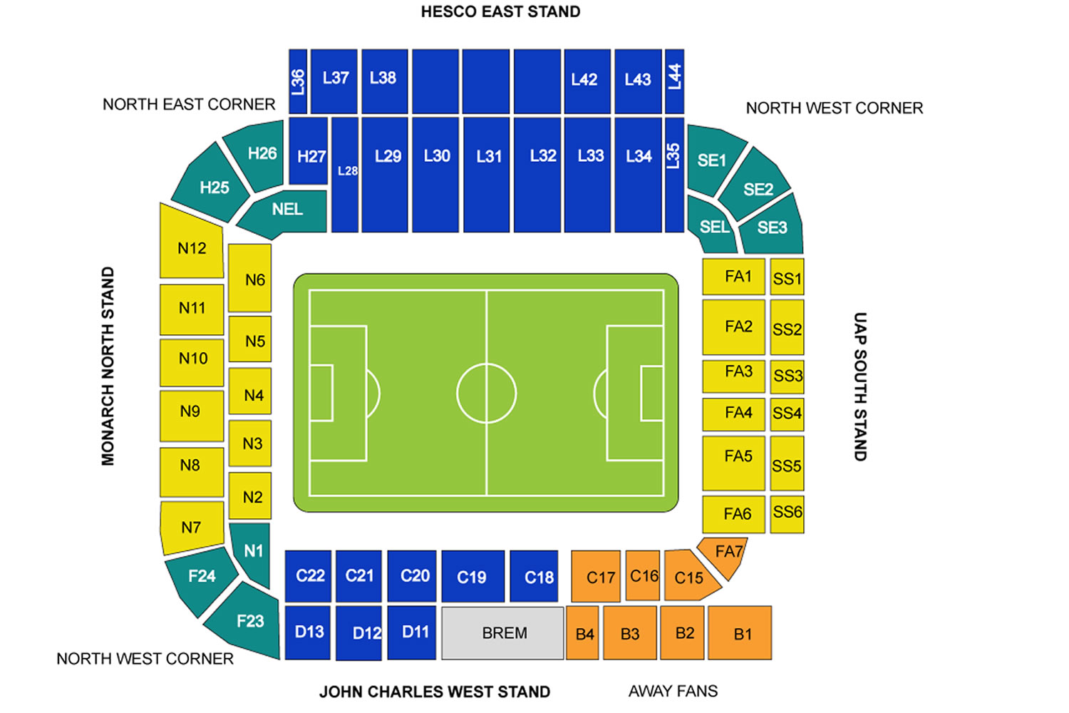 Elland Road, Leeds, England, United Kingdom Seating Plan