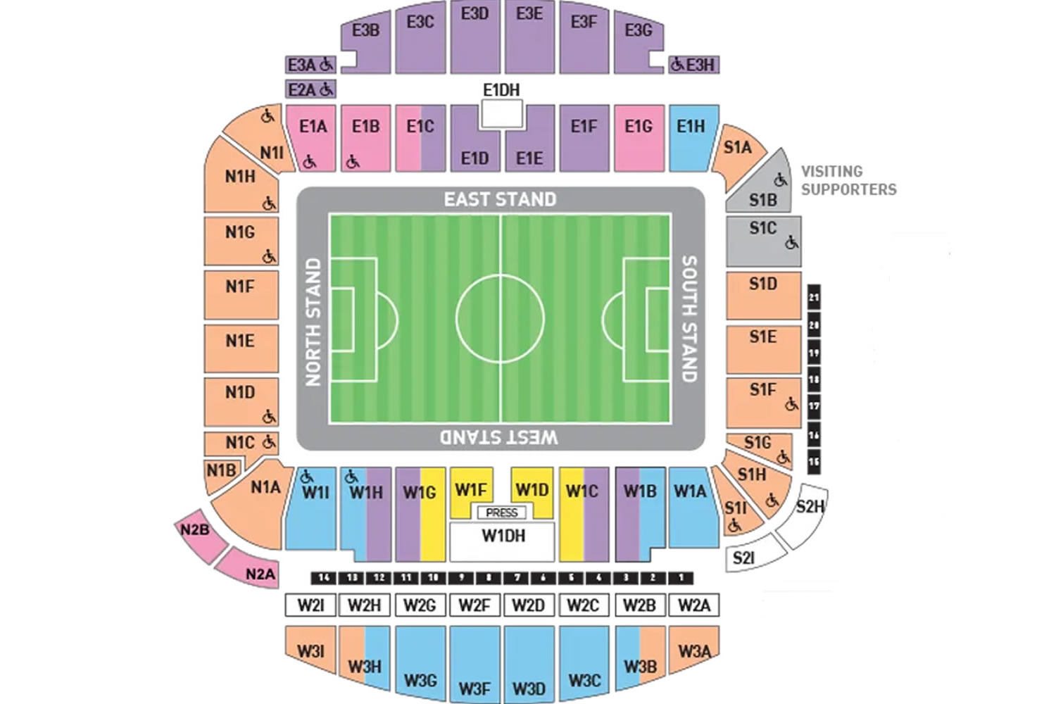 American Express Stadium, Brighton, England, United Kingdom Seating Plan