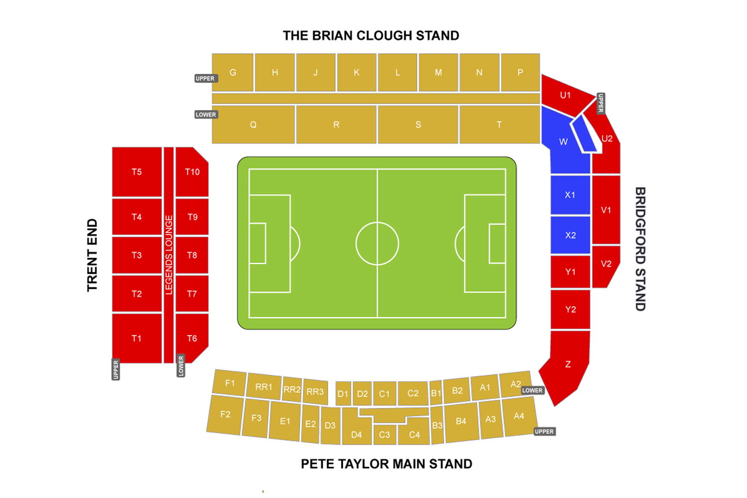 The City Ground, West Bridgford, England, United Kingdom Seating Plan
