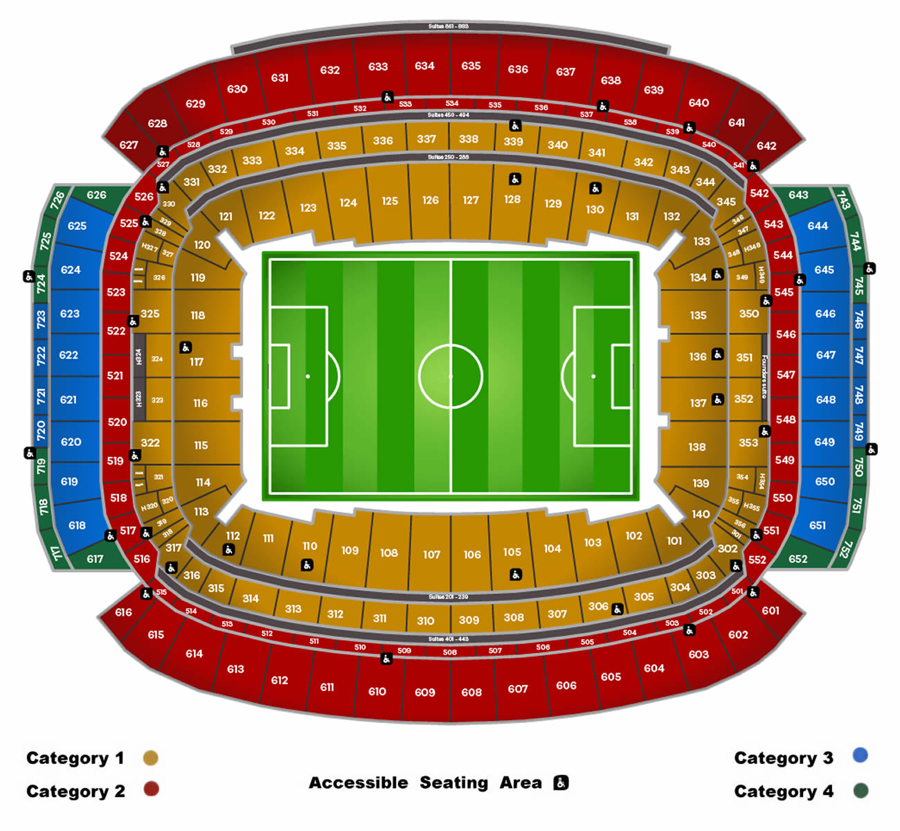 NRG Stadium, Houston, Texas, United States Seating Plan