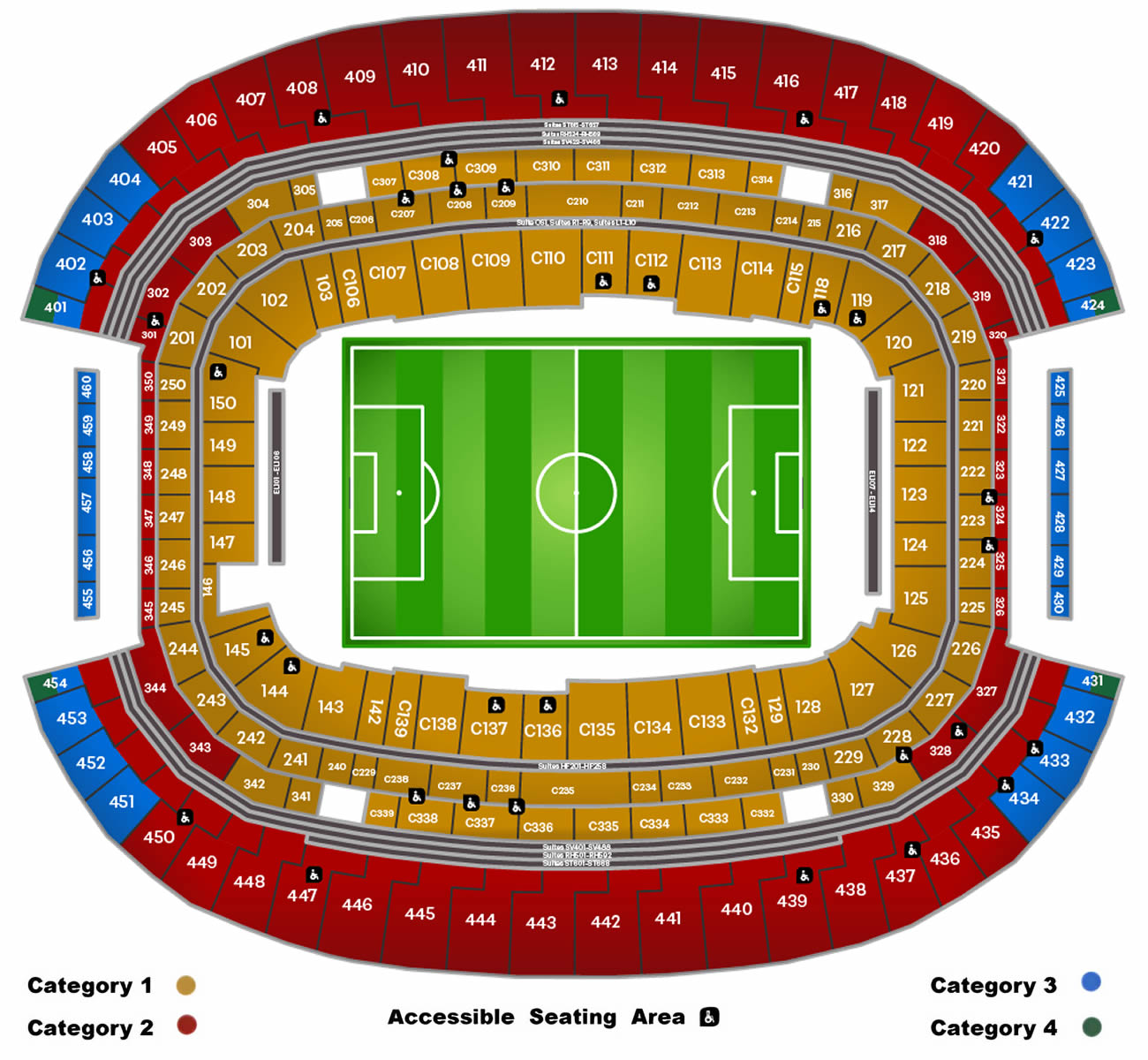 AT&T Stadium, Dallas, Texas, United States Seating Plan