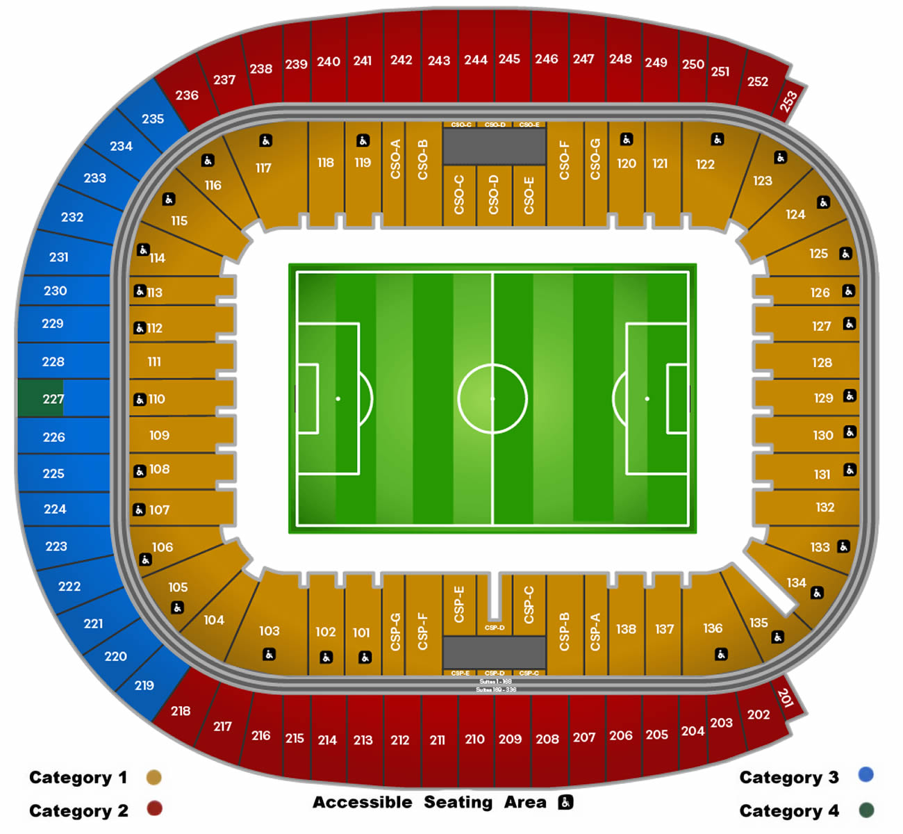 Estadio BBVA, Guadalupe, Monterrey, Mexico Seating Plan