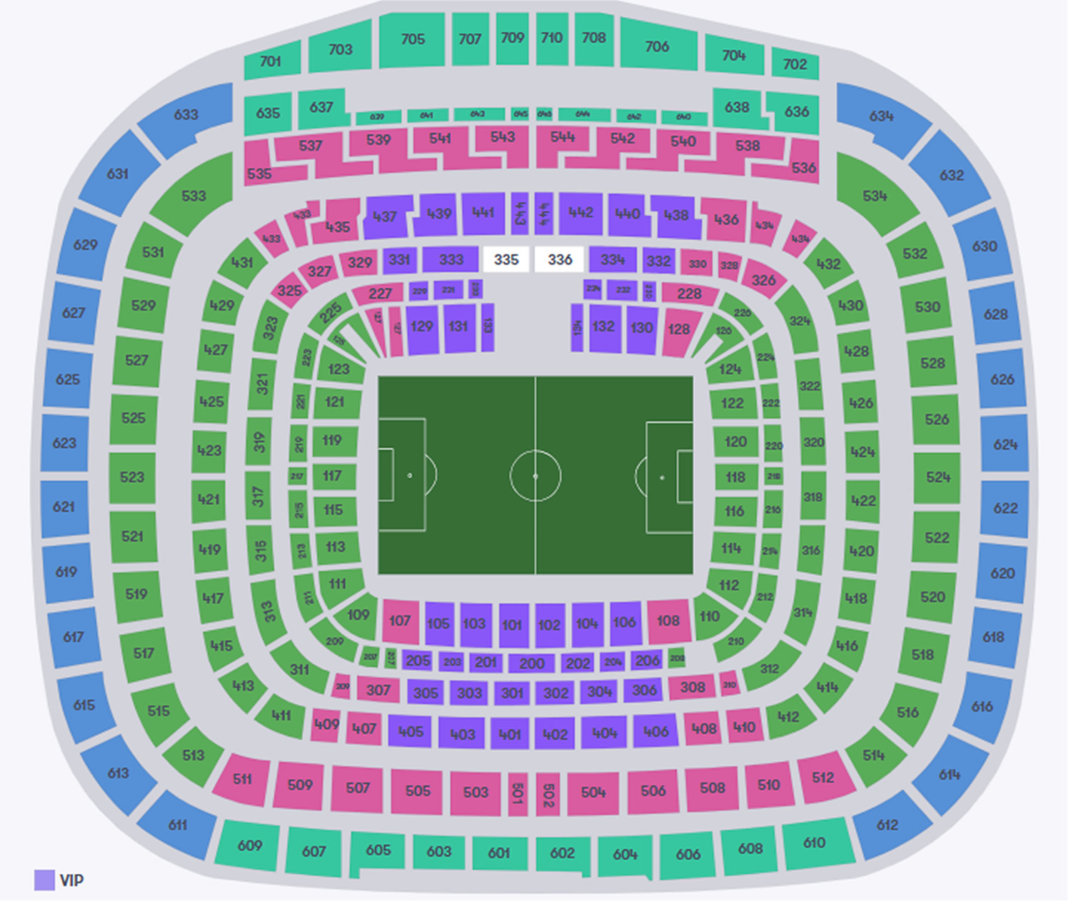Estadio Santiago Bernabeu, Madrid, Spain Seating Plan