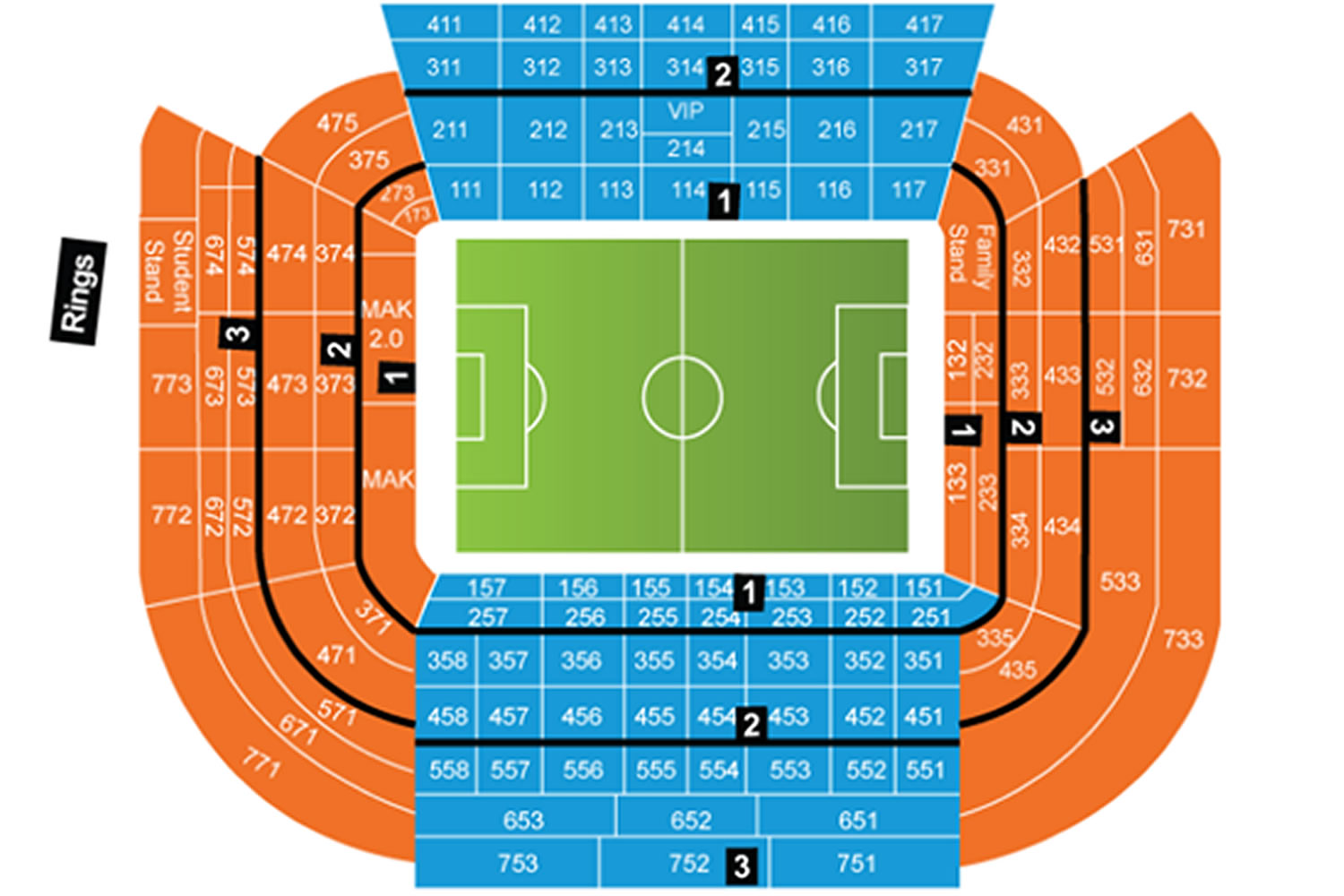 Estadio Mestalla, Valencia, Spain, Spain Seating Plan