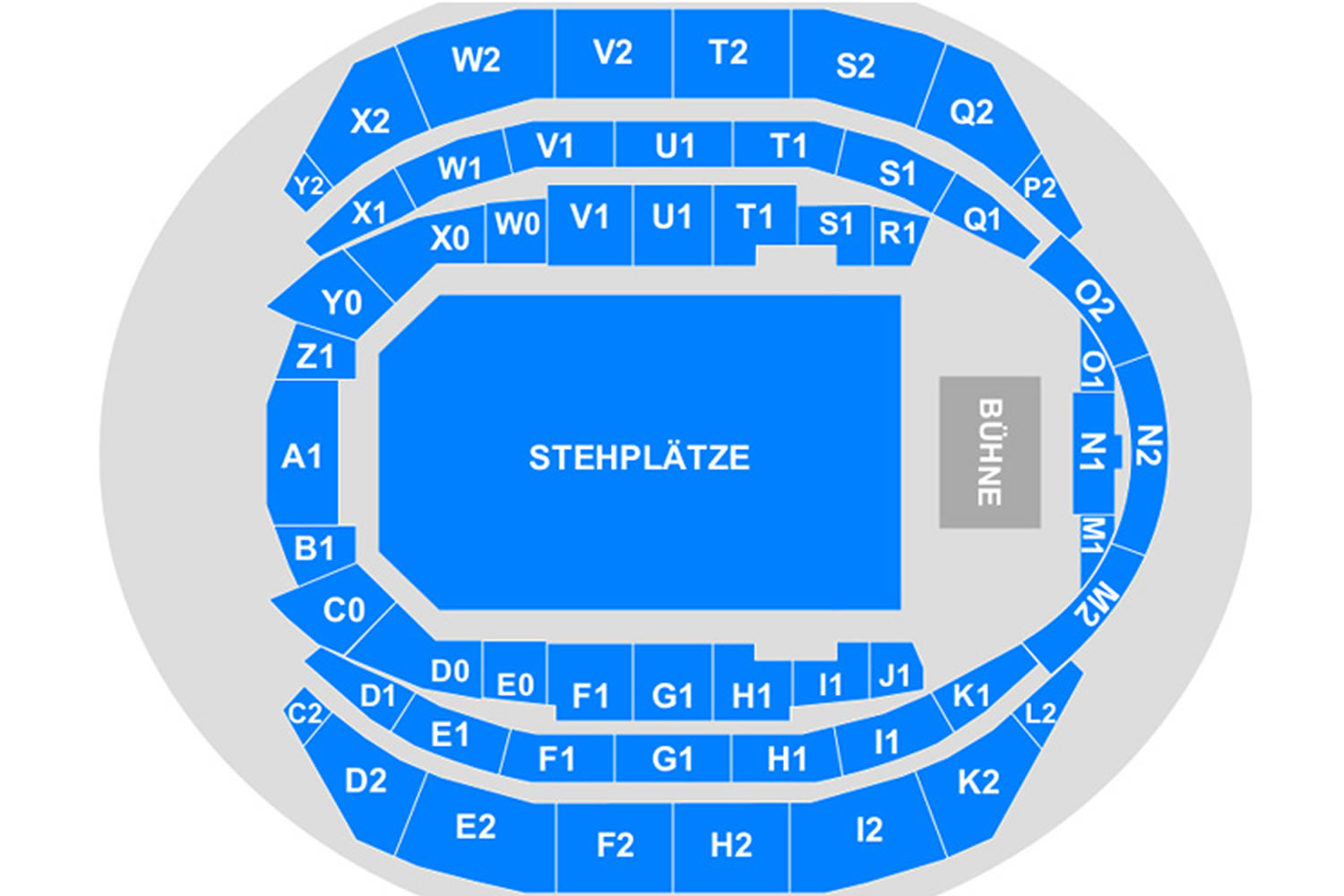 Zurich Hallenstadion,  Zurich, Switzerland Seating Plan