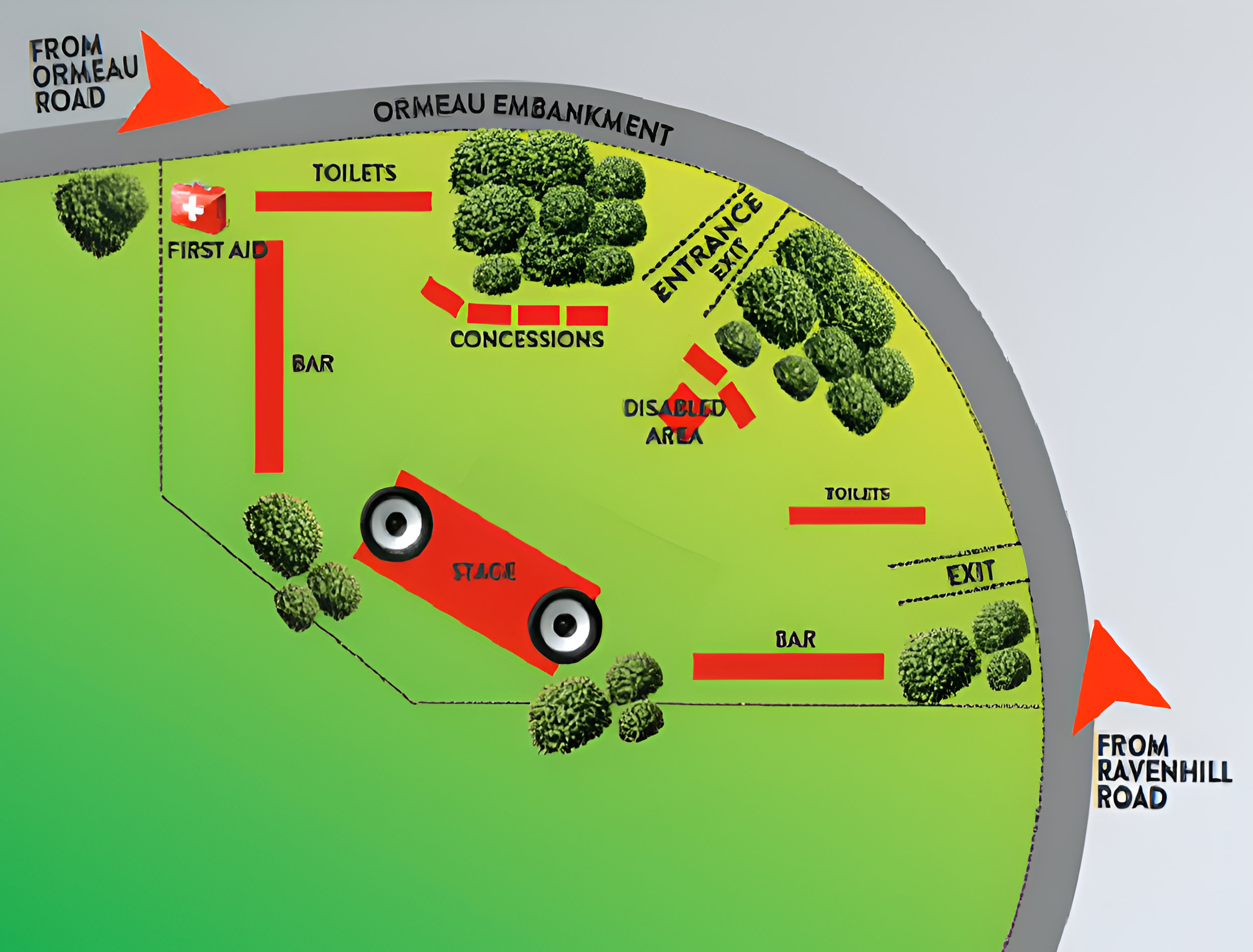 Ormeau Park, Belfast, Northern Ireland, United Kingdom Seating Plan