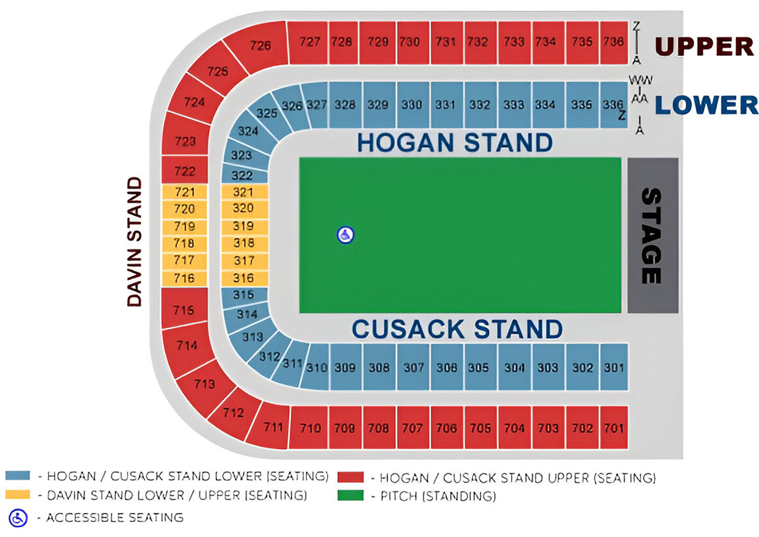 Croke park, Dublin, Ireland Seating Plan