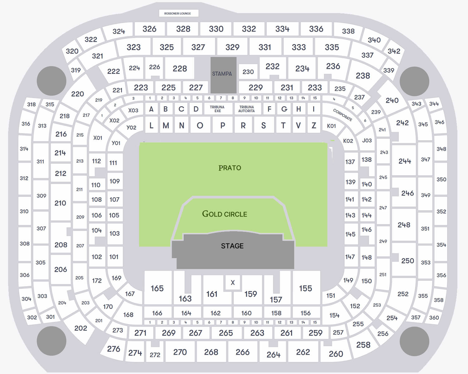 San Siro Stadium, Milan, Italy Seating Plan
