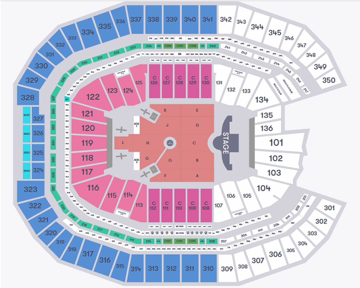 Mercedes Benz Stadium, Atlanta, Georgia, United States Seating Plan
