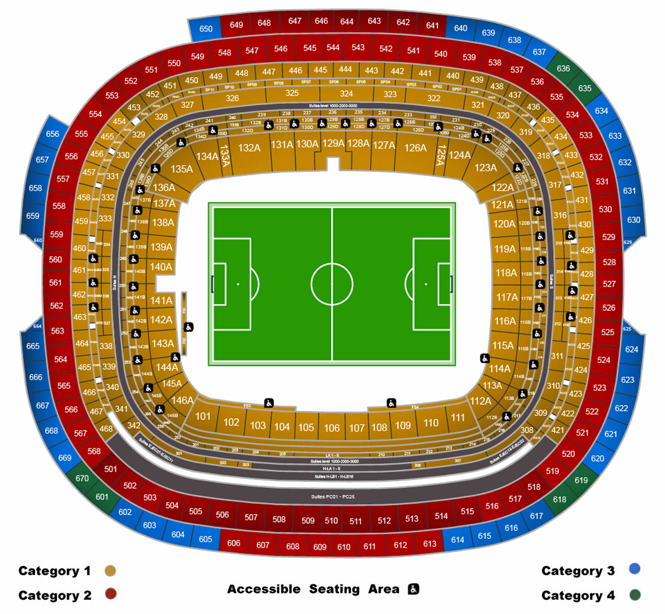 Estadio Azteca Mexico City, Mexico City , Mexico Seating Plan