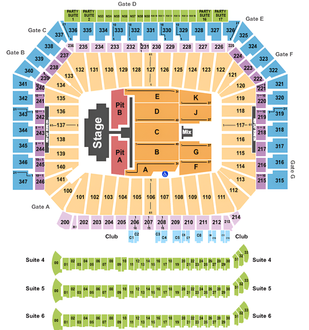 Ford Field, Detroit, Michigan, United States Seating Plan