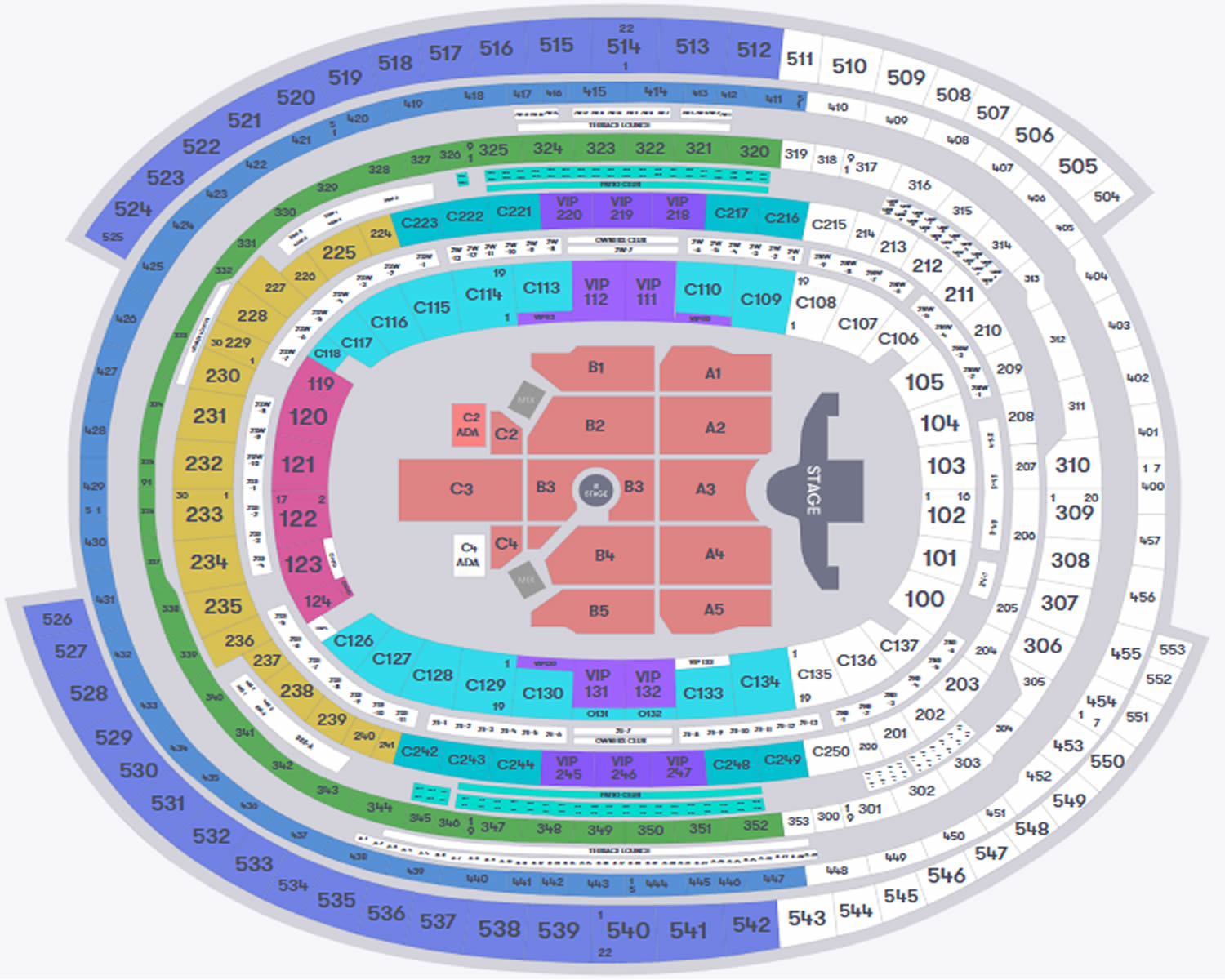 SoFi Stadium, Inglewood, Los Angeles, California, United States Seating Plan