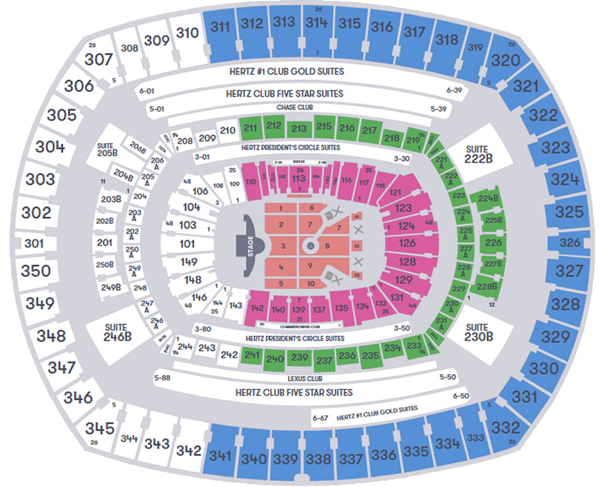 MetLife Stadium, East Rutherford, New Jersey, United States Seating Plan