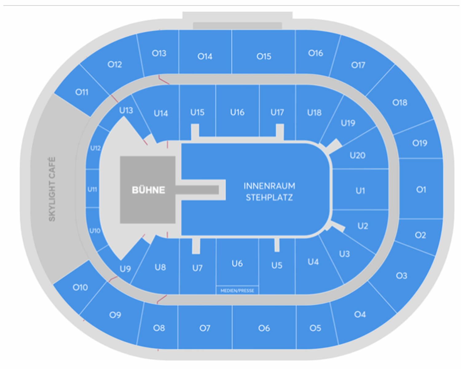Barclays Arena, Hamburg, Germany Seating Plan