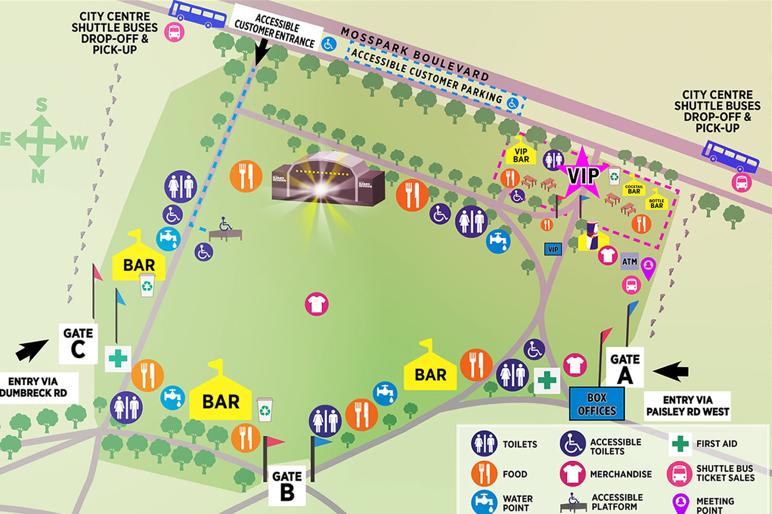 Bellahouston Park, Glasgow, Scotland, United Kingdom Seating Plan