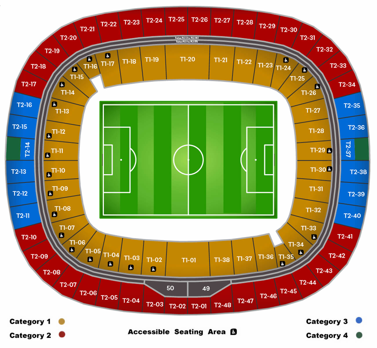Estadio Guadalajara, Guadalajara, Mexico Seating Plan