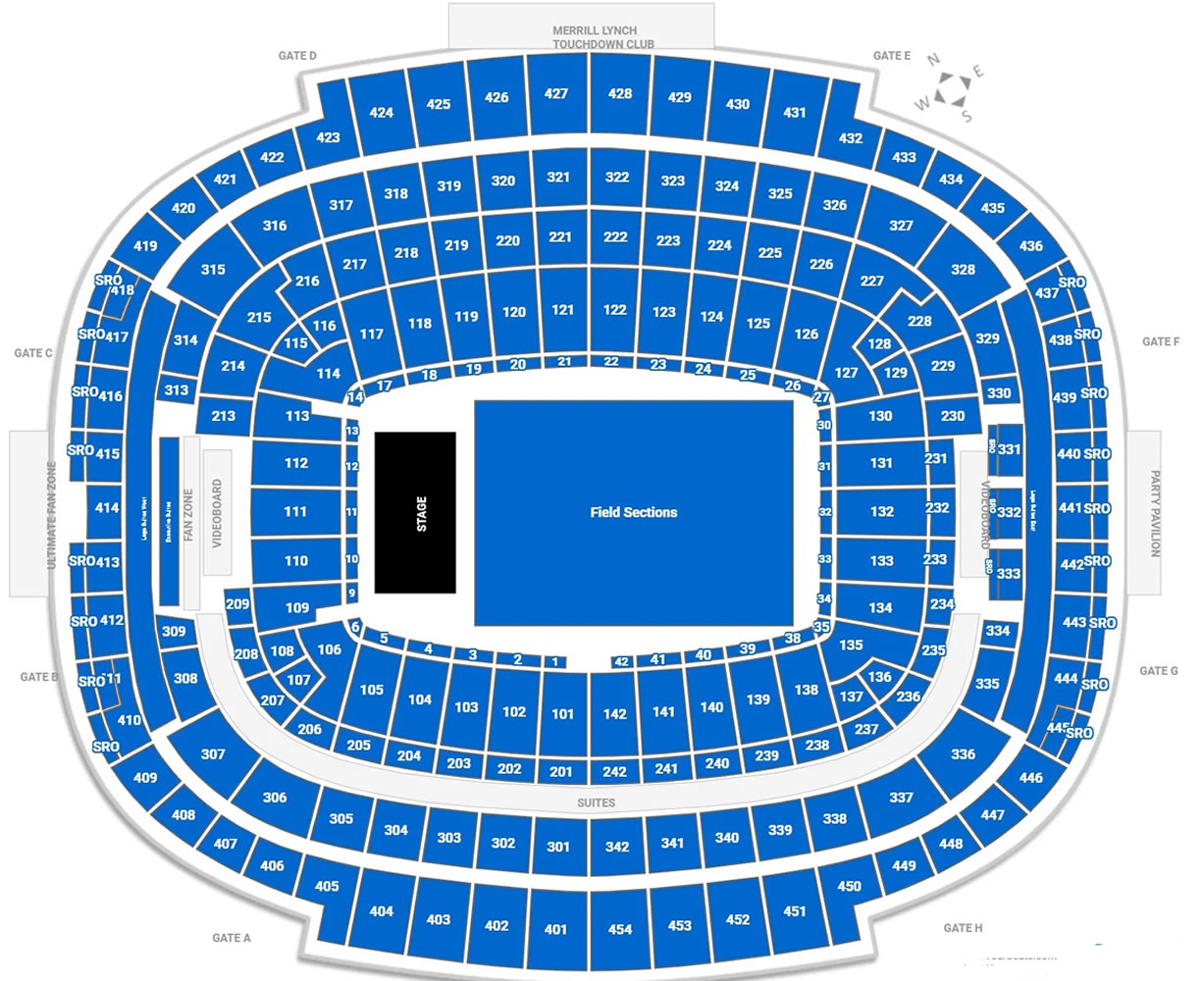 Northwest Stadium, Landover, Maryland, United States Seating Plan