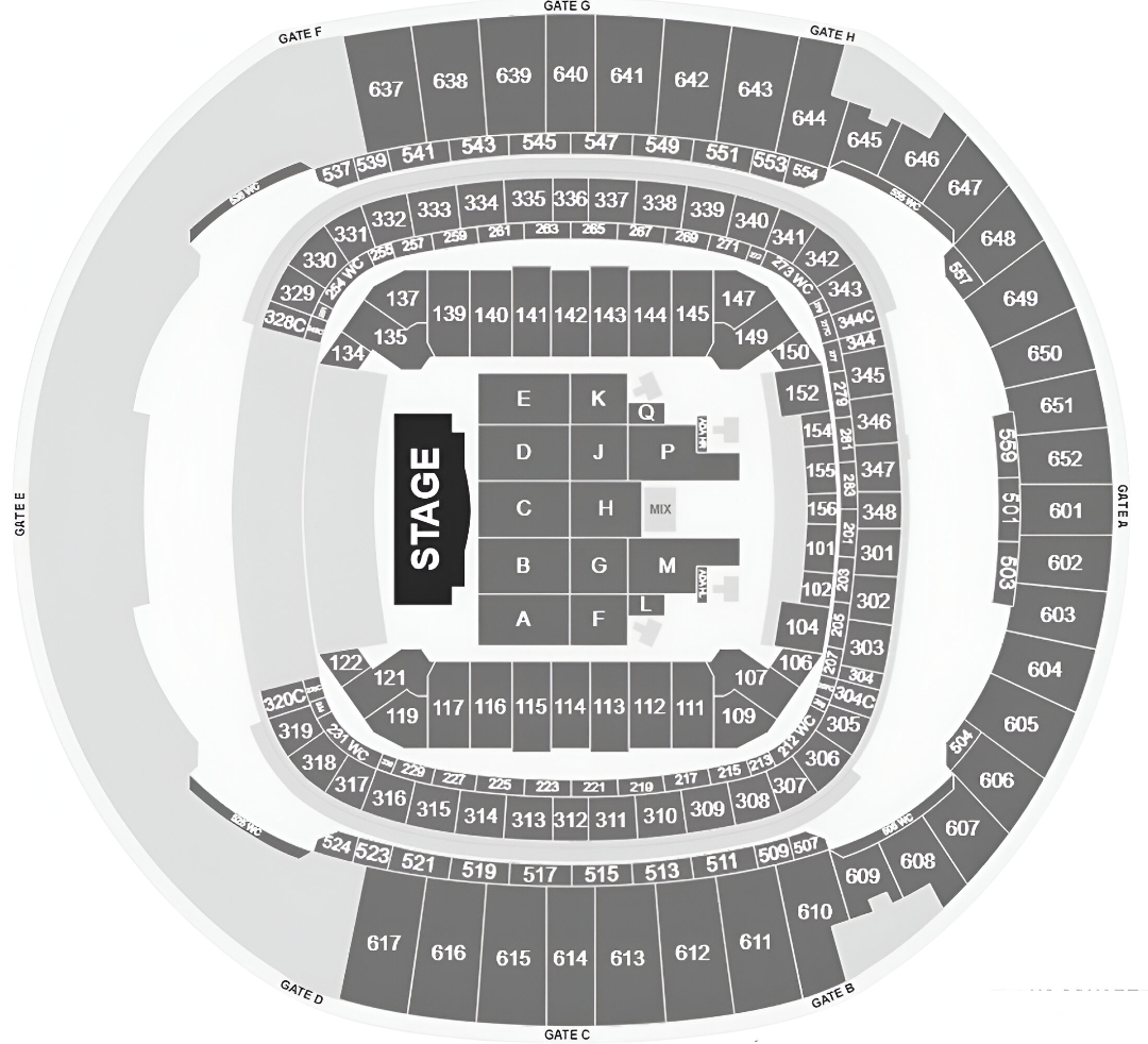 Caesars Superdome, New Orleans, Louisiana, United States Seating Plan