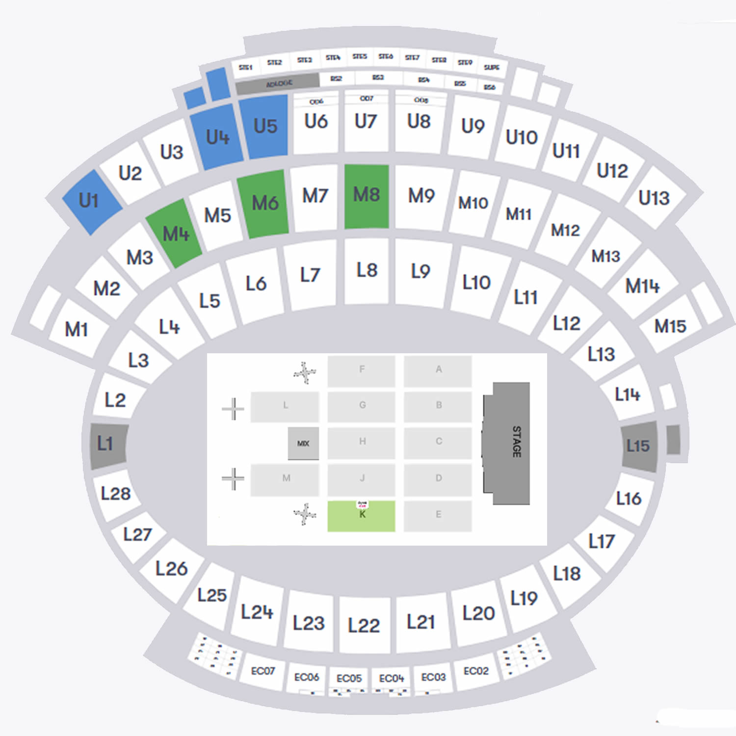 Falcon Stadium, U S A F Academy, Colorado, United States Seating Plan