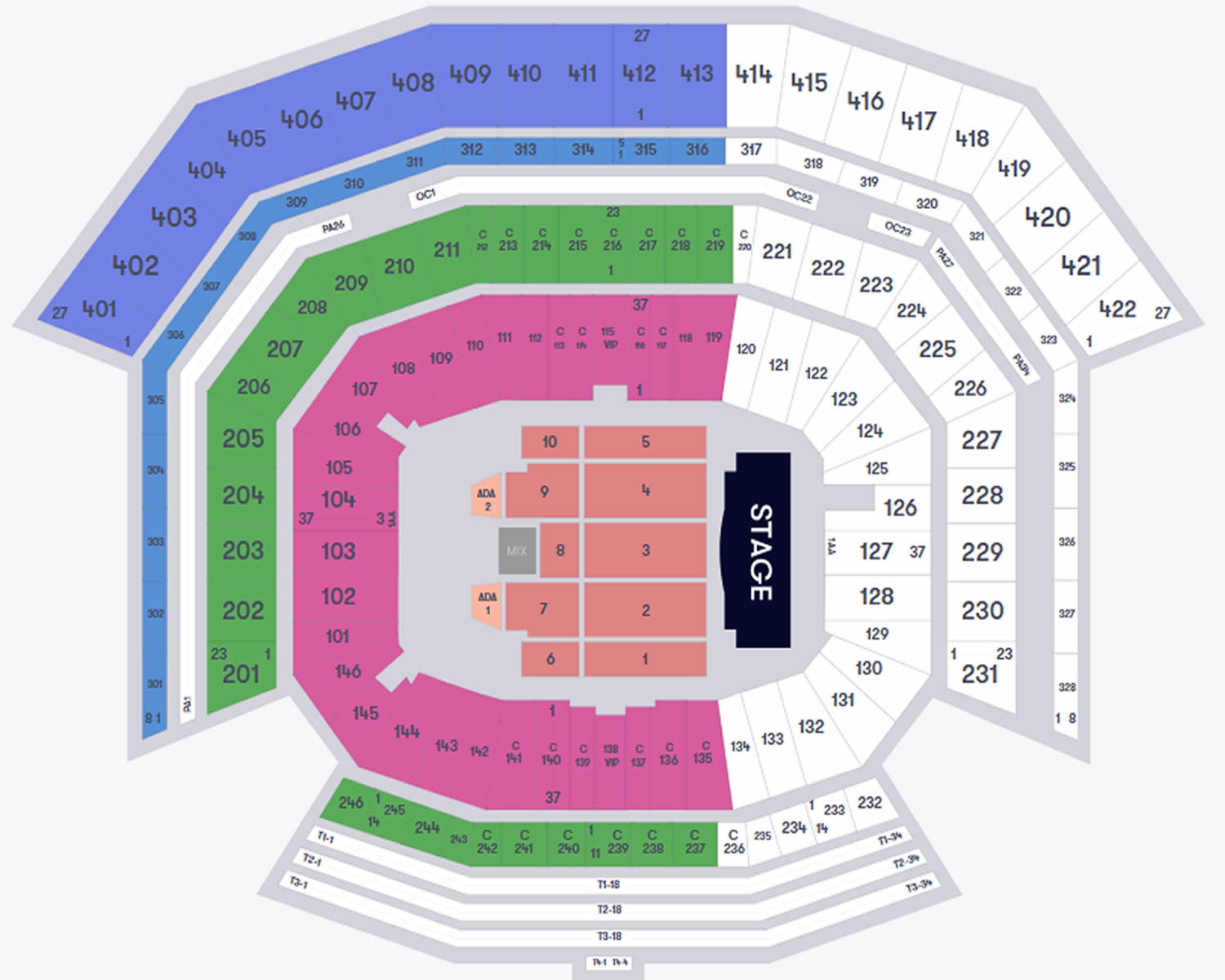 Levis stadium, Santa Clara, California, United States Seating Plan