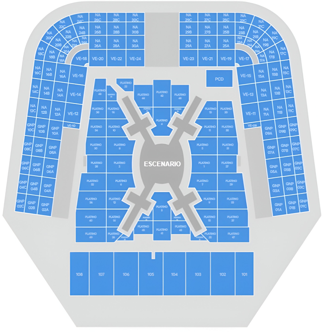 Estadio GNP Seguros, Mexico City , Ciudad de Mexico, Mexico Seating Plan