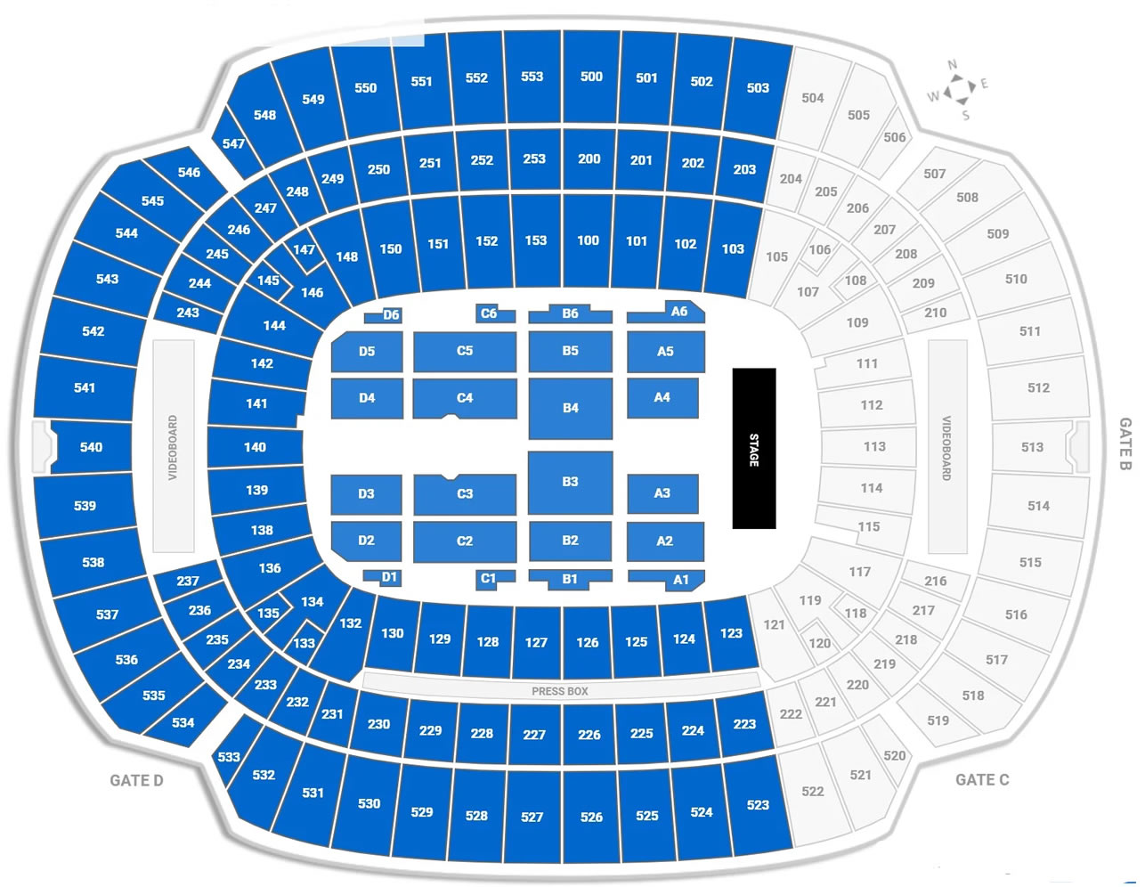 M and T Bank Stadium, Baltimore, Maryland, United States Seating Plan