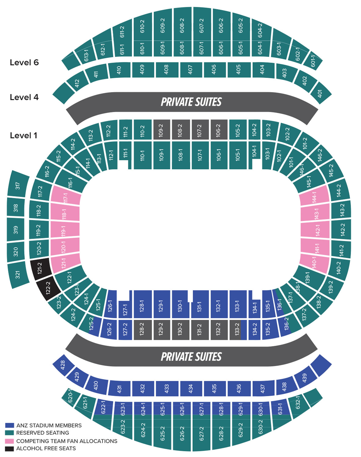Accor Stadium, Sydney, New South Wales, Australia Seating Plan