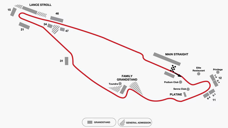 Circuit Gilles Villeneuve, Montreal, Quebec, Canada Seating Plan