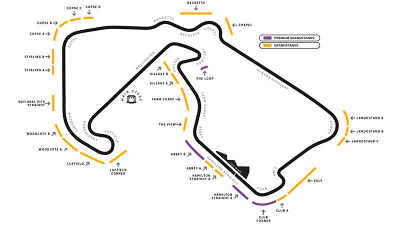 Silverstone Circuit, Silverstone, England, United Kingdom Seating Plan