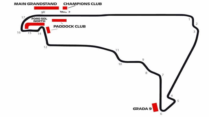 Autodromo Hermanos Rodriguez, Mexico City, Mexico Seating Plan
