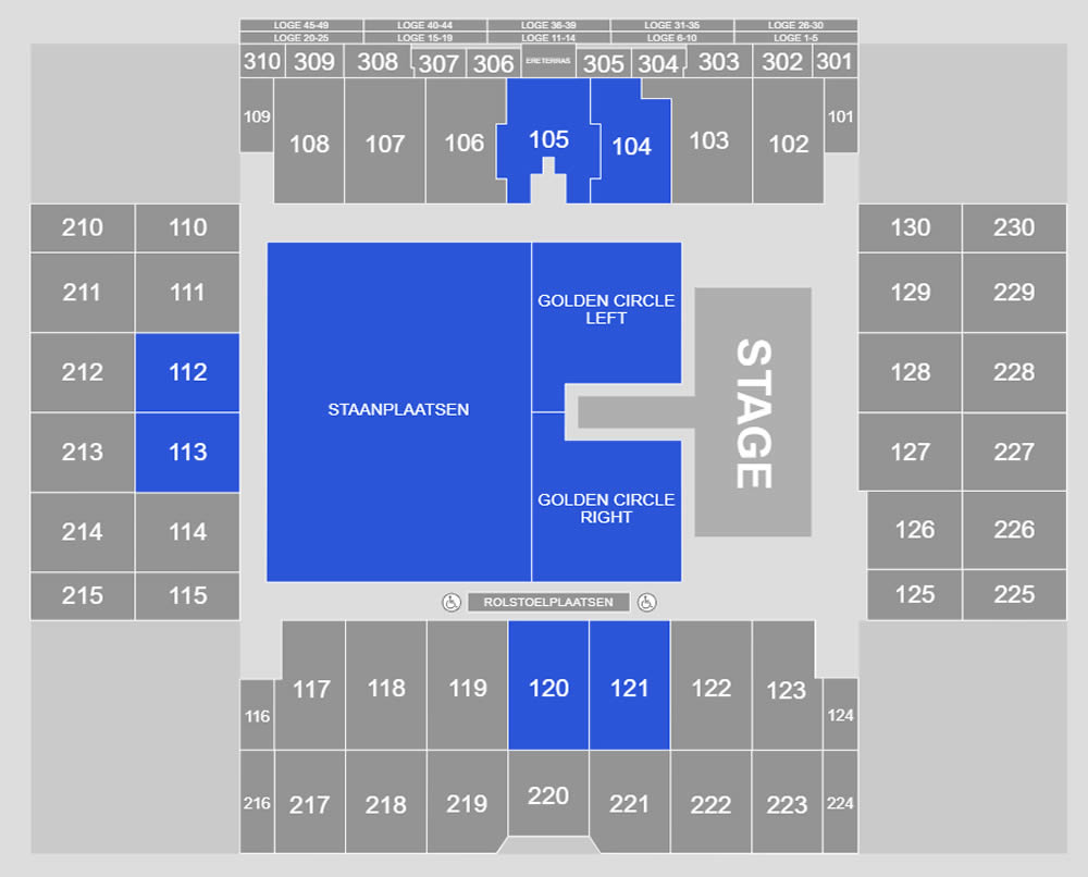 Gelredome, Arnhem, Netherlands Seating Plan