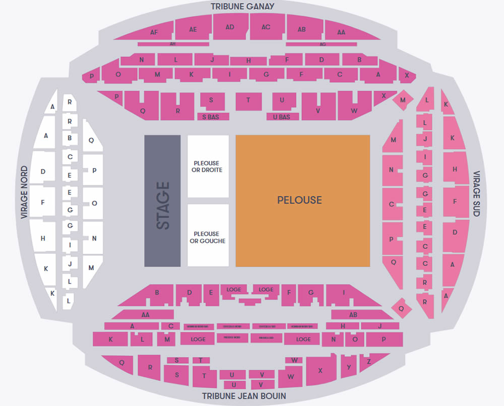 Stade Velodrome, Marseille, France Seating Plan