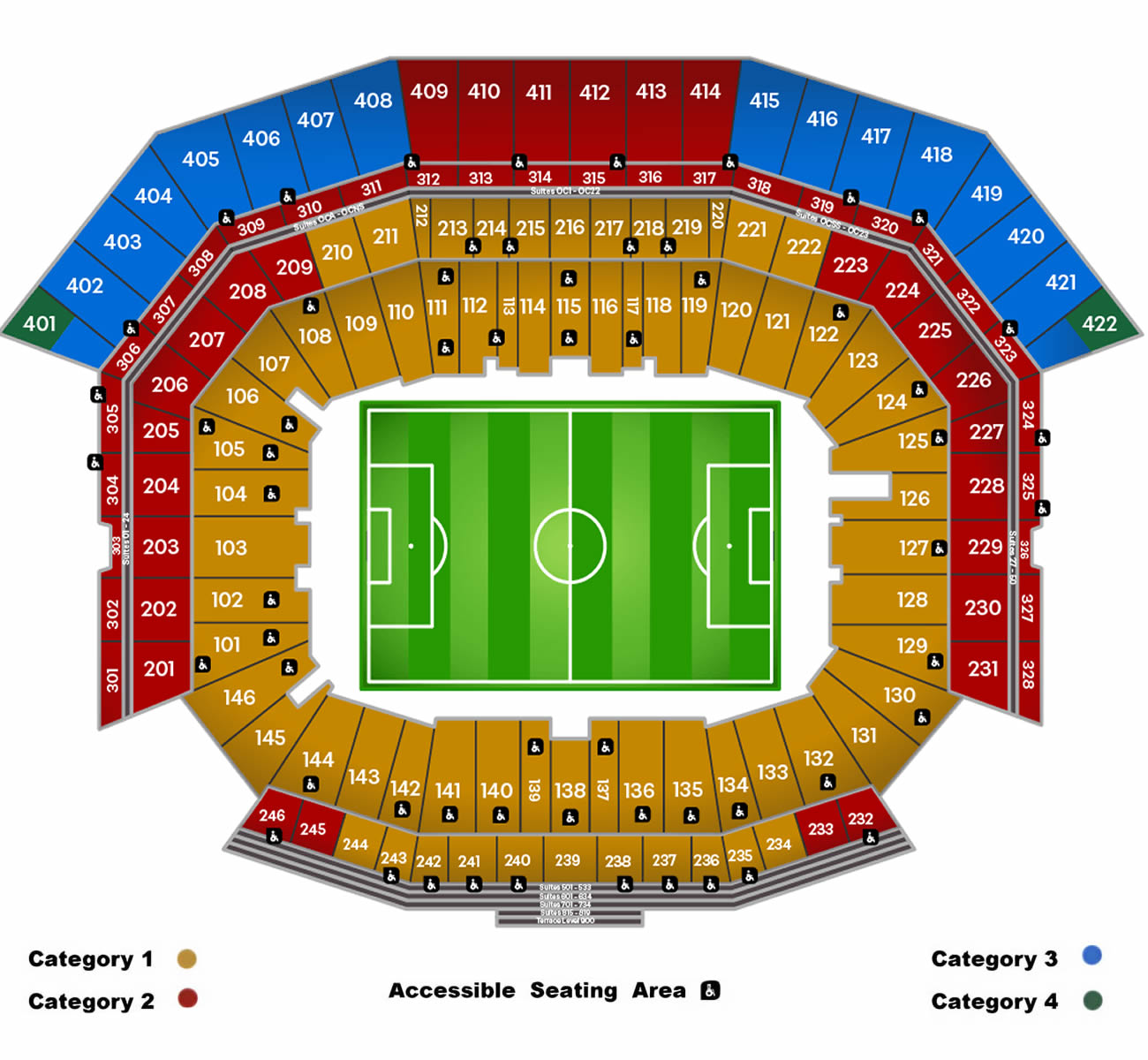 Levis Stadium, Santa Clara, California, United States Seating Plan